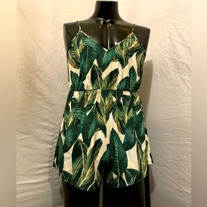 Leaf Print Romper